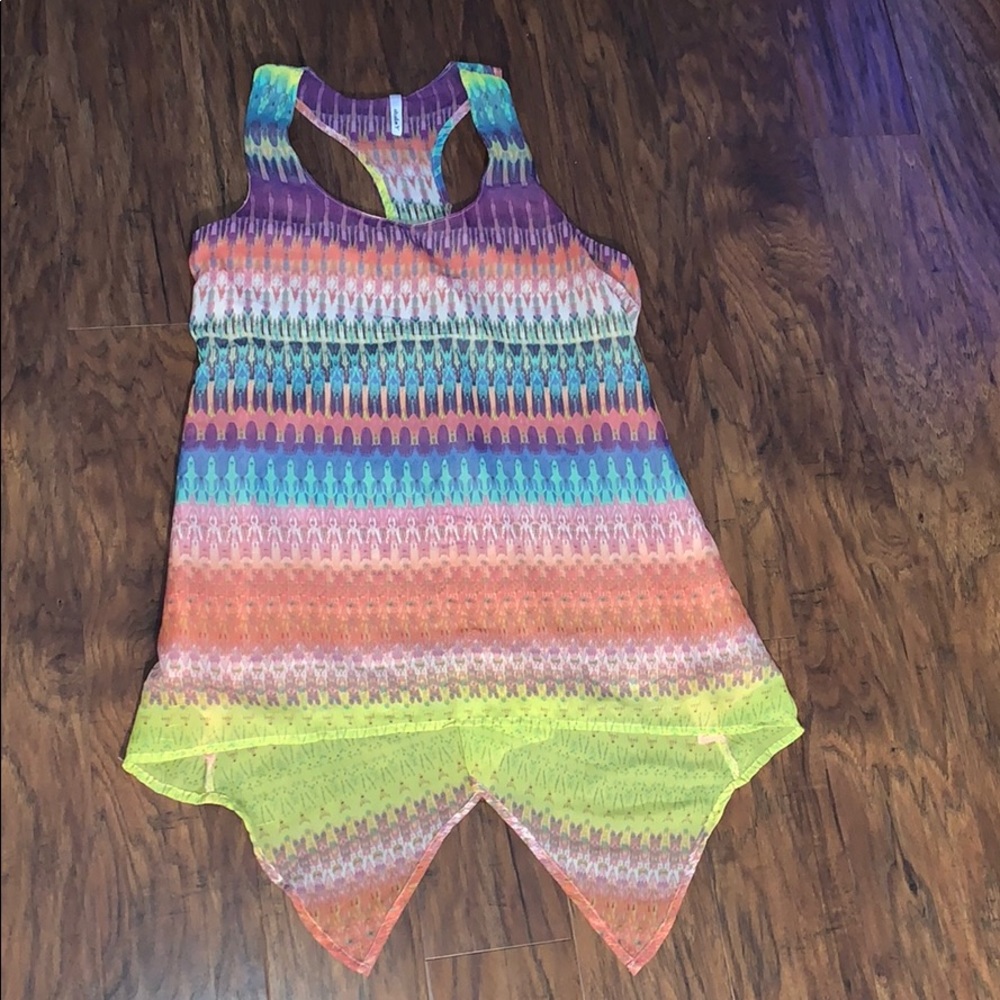 Studio Y Rainbow High/Low Tank Top